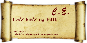 Czékmány Edit névjegykártya